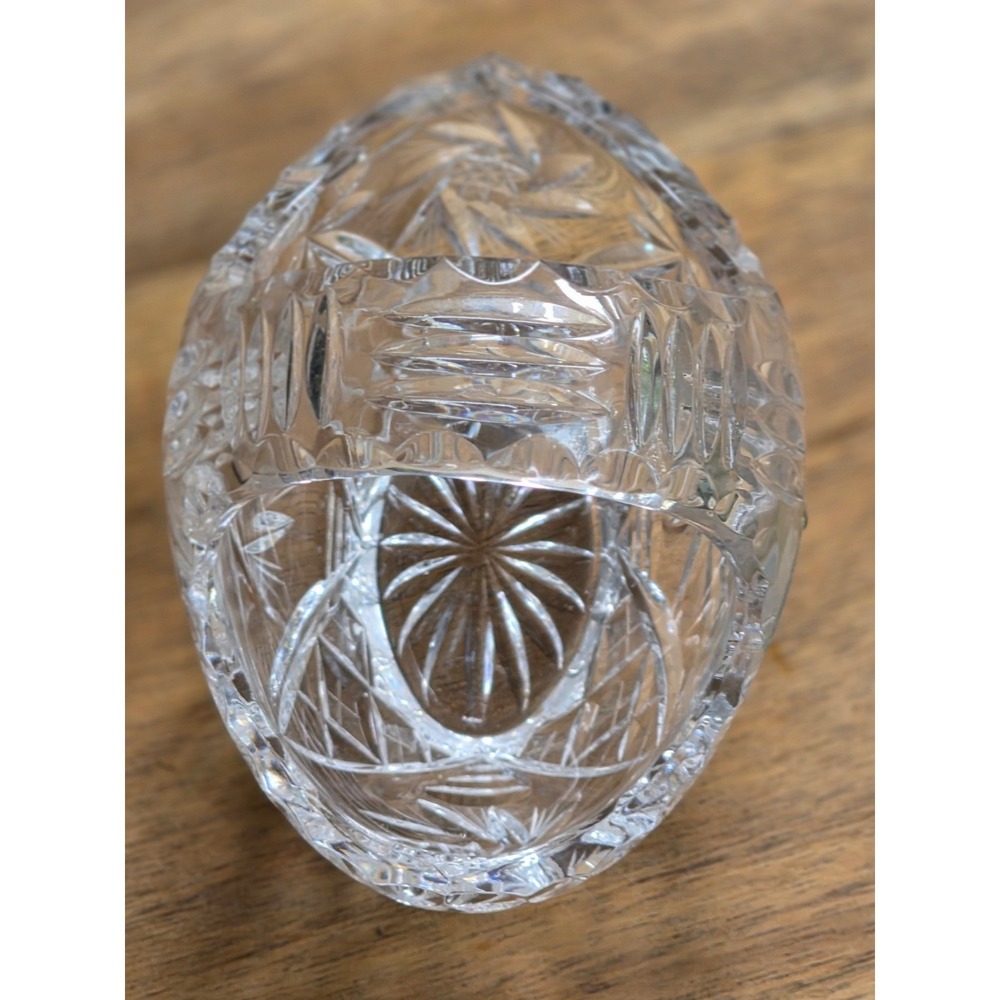 Ruckl & Sons Bohemia Lead Crystal Basket Hand Cut Czech Republic Starburst 24% - Picture 8 of 16